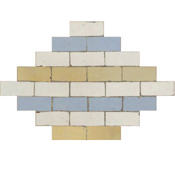 Mosaic House Moroccan tile Breeze 1-11-17 White Beige Sky blue  zellige, mosaic, zellij, field, pattern, glaze, simple, classic, bricks 